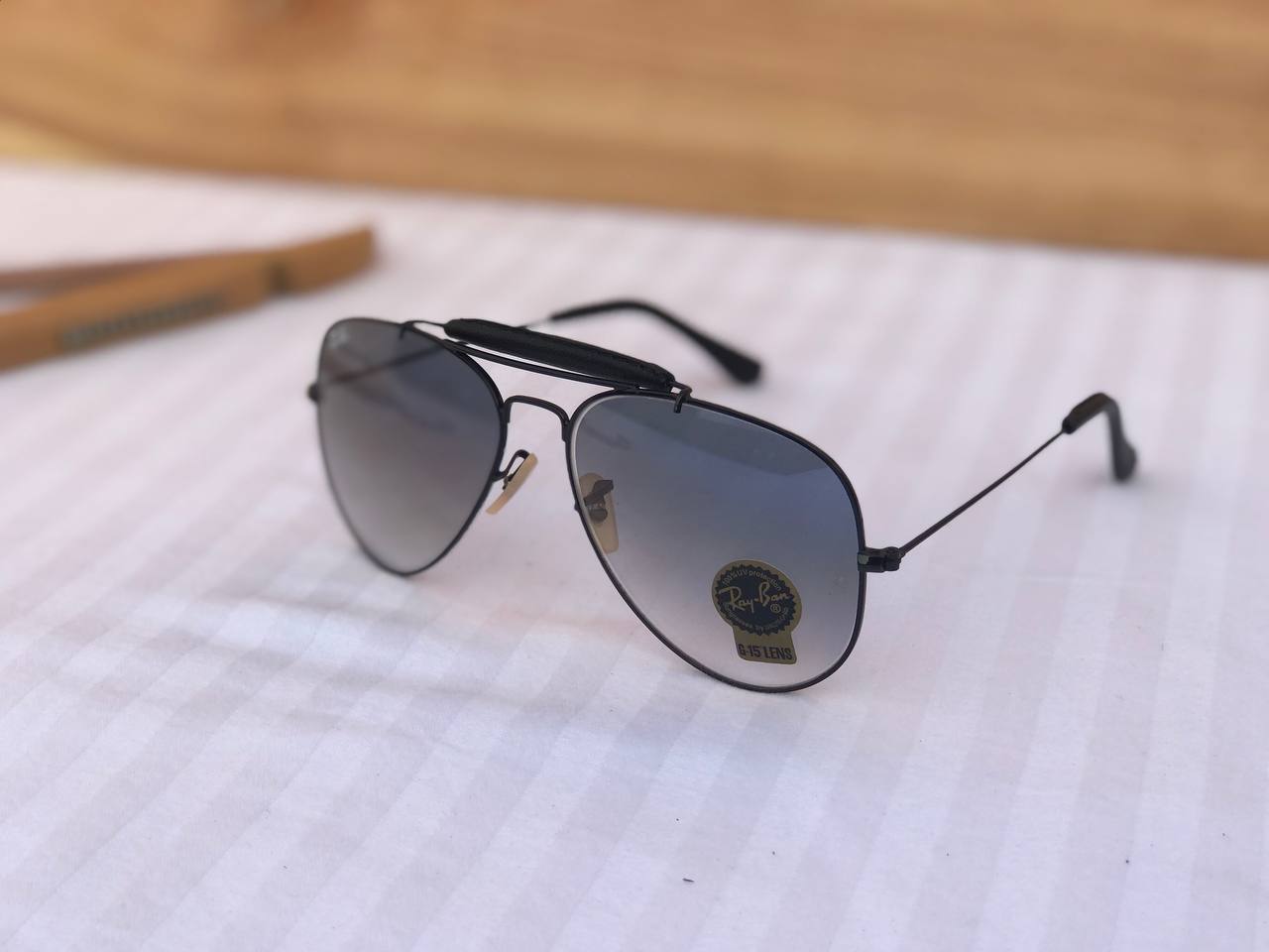 Araybana Aviator Rb 3422 Leather Black Blue Dc Shaded