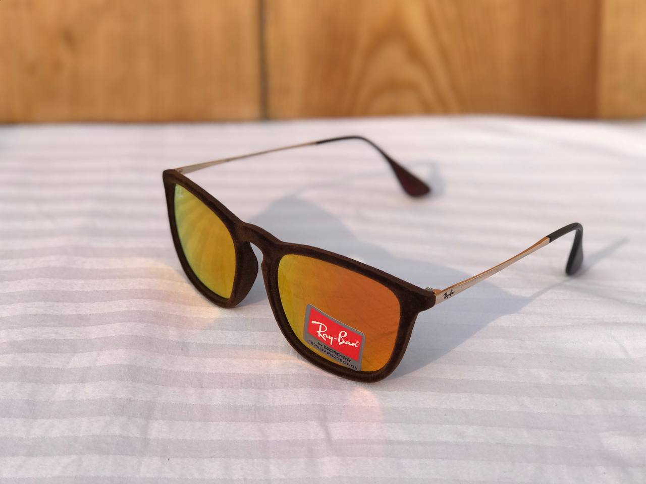 Araybana Square Rb 4187 Brown Velvet Gold Orange Marcury