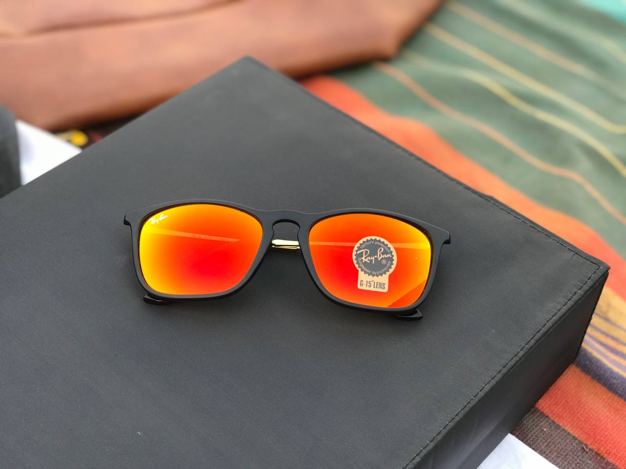 Araybana Square Rb 4187 Black - Gold Orange Marcury