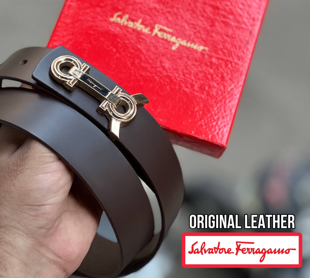 Aferragamoa Original Leather Brown Formal Belt