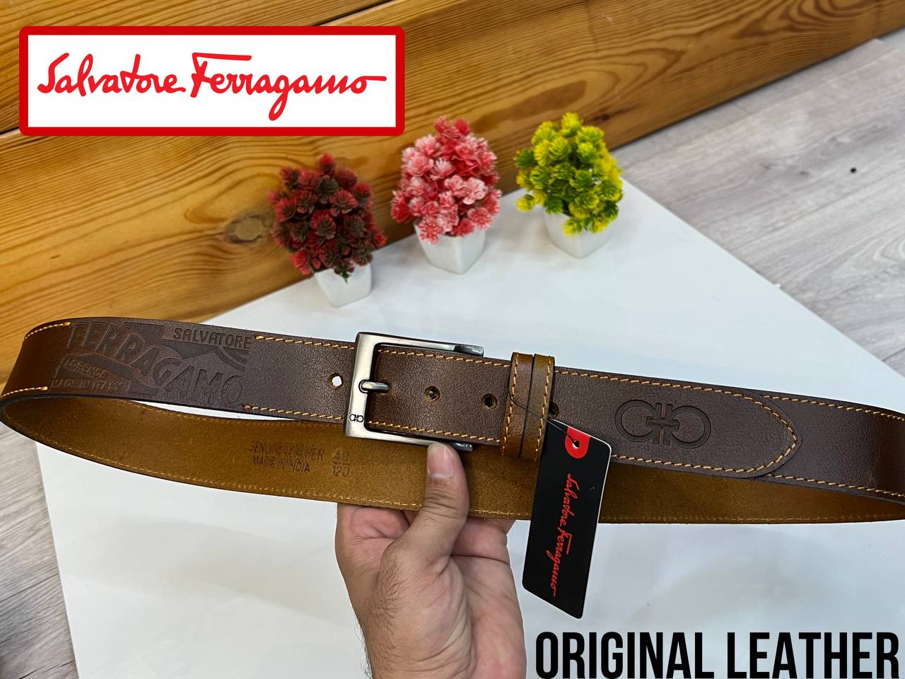Aferragamoa Belt With Brand Box Original Leather