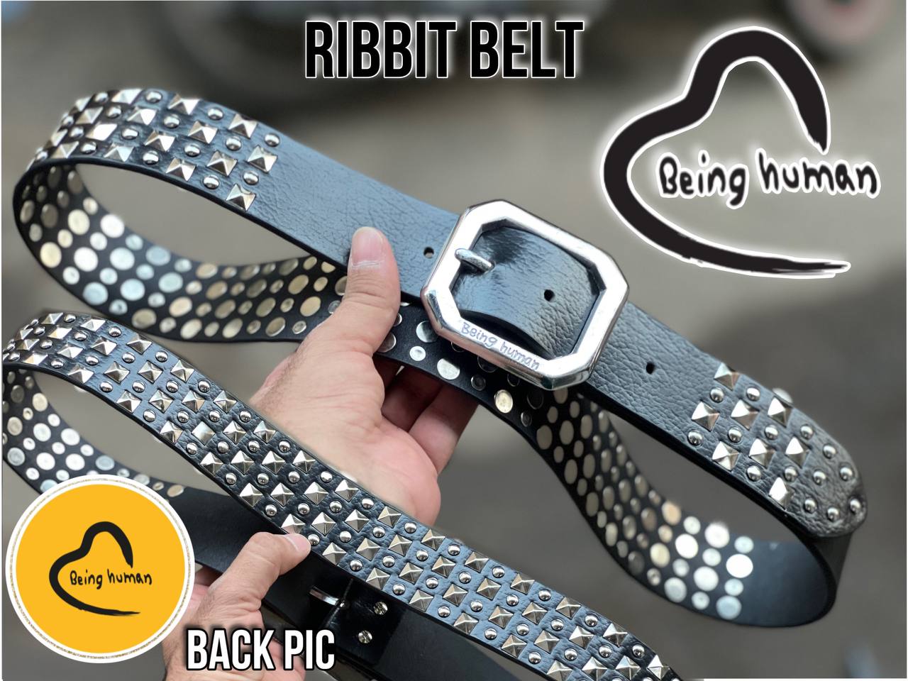 Abeing Humana Original Leather Quality Ribbit Belt Square Ribbit Mix