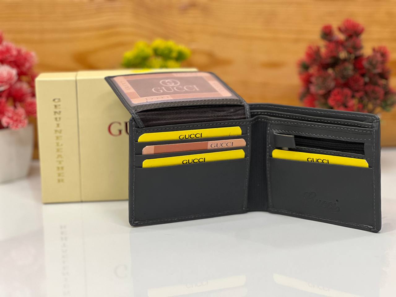 Aguccia Genuine Leather Wallet Color Grey