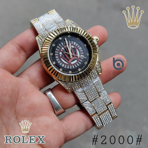 Arolexa Diamond T1822 Gold  Brown Dial Quartz Date