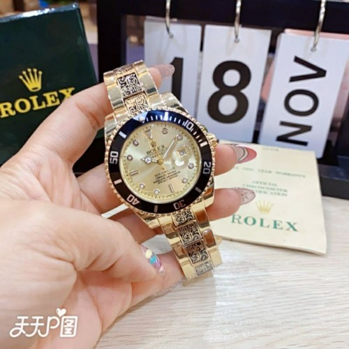 Arolexa Submarine Batik Printed Full Gold Quartz