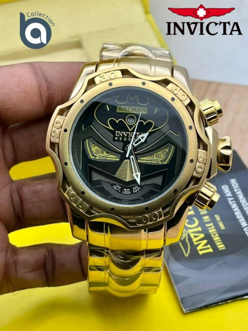 Ainvictaa Big Dial Batman Gold Black Date Working  Quartz