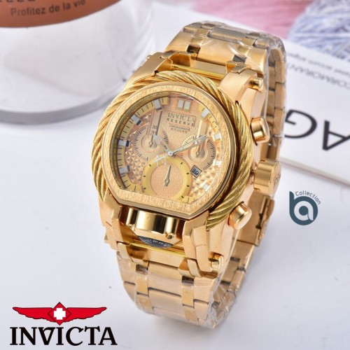 Ainvictaa Big Dial Gold Date Working  Quartz