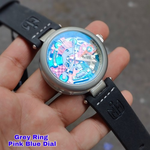 Anepica N6026 Grey Ring Pink Blue Dial Date Working Uniq Quartz