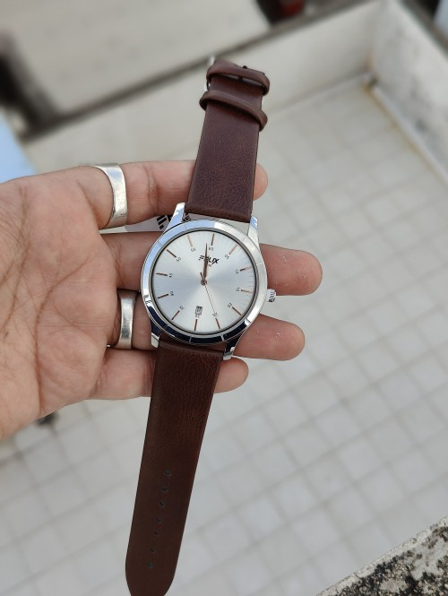 Afelixa 90137 G Brown Belt White Dial Quartz Date Working