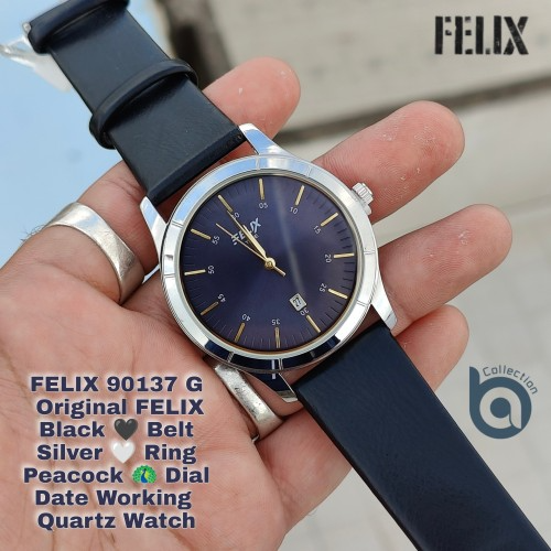 Afelixa 90137 G Black Belt Peacock Dial Quartz Date Working