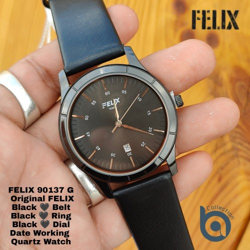 Afelixa 90137 G Black Belt Black Dial Quartz Date Working
