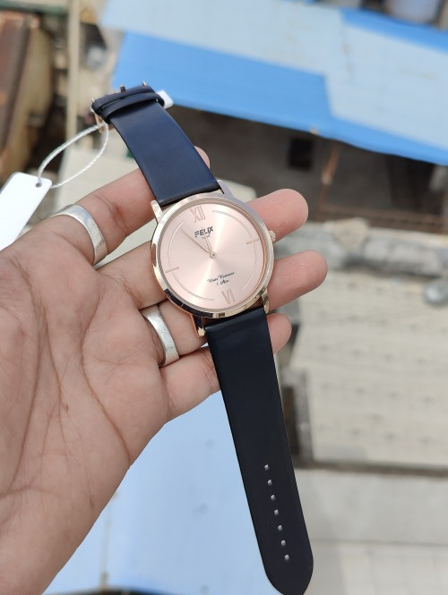 Afelixa 90121 G Black Belt Rose Gold Dial Rose Gold Ring - Flet - Quartz
