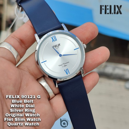 Afelixa 90121 G Blue Belt White Dial Silver Ring - Flet - Quartz