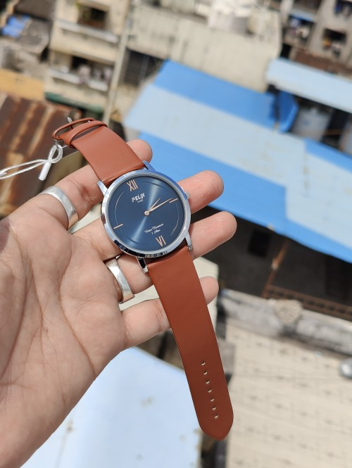 Afelixa 90121 G Brown Belt Peacock Dial Silver Ring - Flet - Quartz