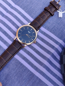Afelixa 90380 G Brown Belt Black Dial Rose Gold Ring Quartz
