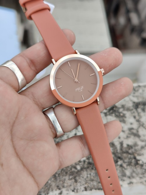 Afelixa 90589 L Orange Belt Orange Dial Rose Gold Ring Quartz 