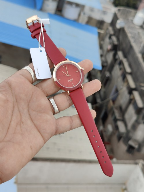 Afelixa 90589 L Red Belt Red Dial Rose Gold Ring  Quartz 