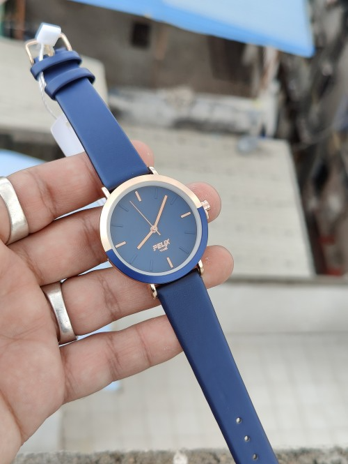 Afelixa 90589 L Blue Belt Blue Dial Rose Gold Ring Quartz