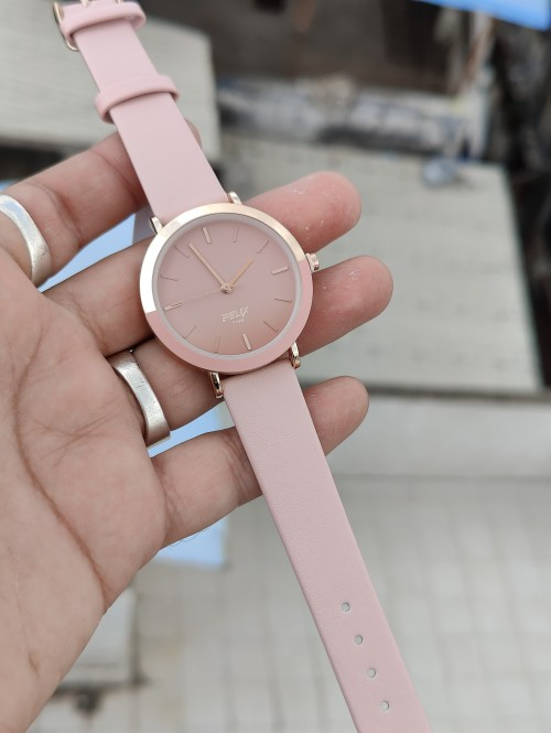 Afelixa 90589 L Pink Belt Pink Dial Rose Gold Ring Quartz 