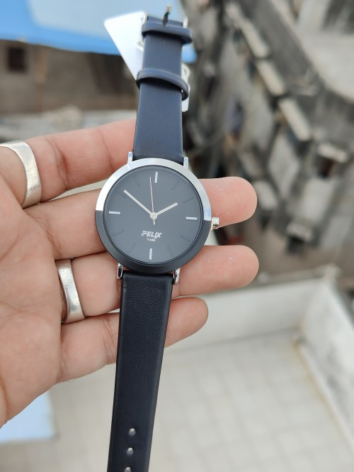 Afelixa 90589 L Black Belt Black Dial Silver Ring Quartz