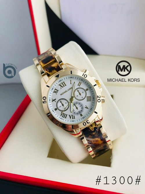 Amichael Korsa Gold Tiger Print Quartz