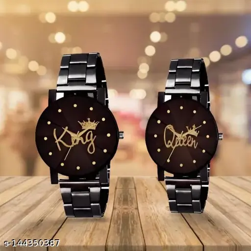 King-Queen Couple Black Brown Glass Quartz