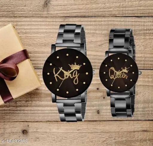 King-Queen Couple Black Brown Glass Quartz
